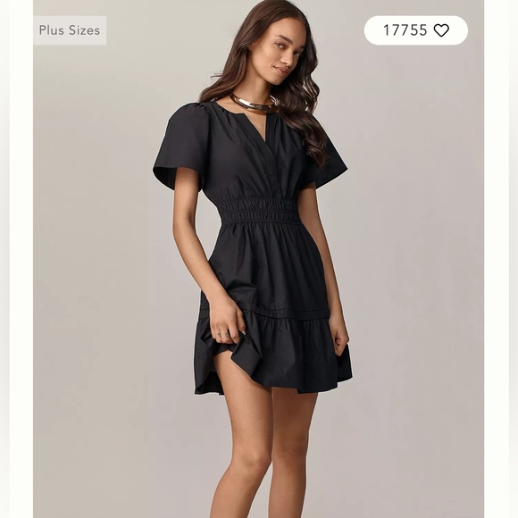 Anthropologie Somerset Black Mini Dress with White Topstitching - Picture 10 of 10